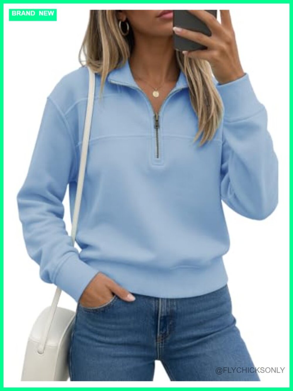 Women's Quarter Zip Fleece Lined Sweatshirt Half Zip Pullover Stand Collar